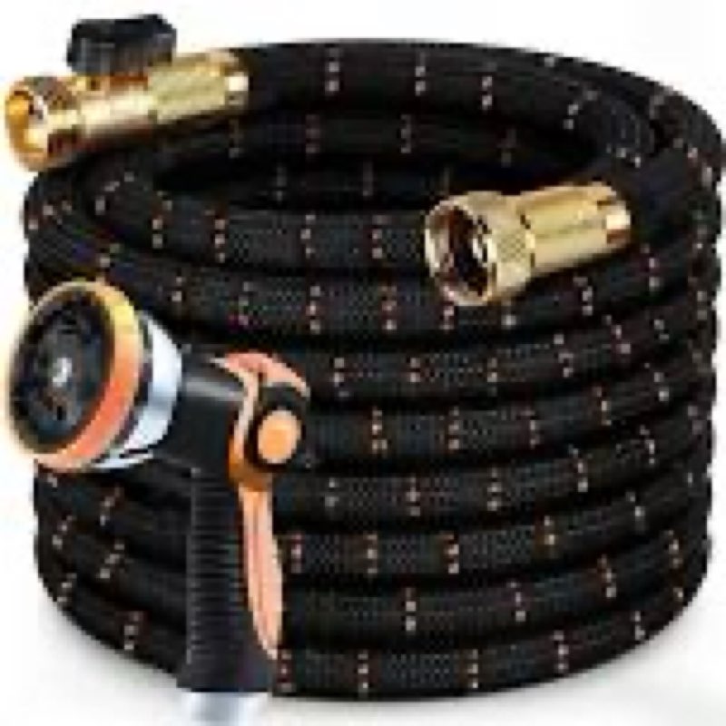 expandable garden hose 100 ft with 10 function spray nozzle, flexible, kink free, leak-proof, ultra 