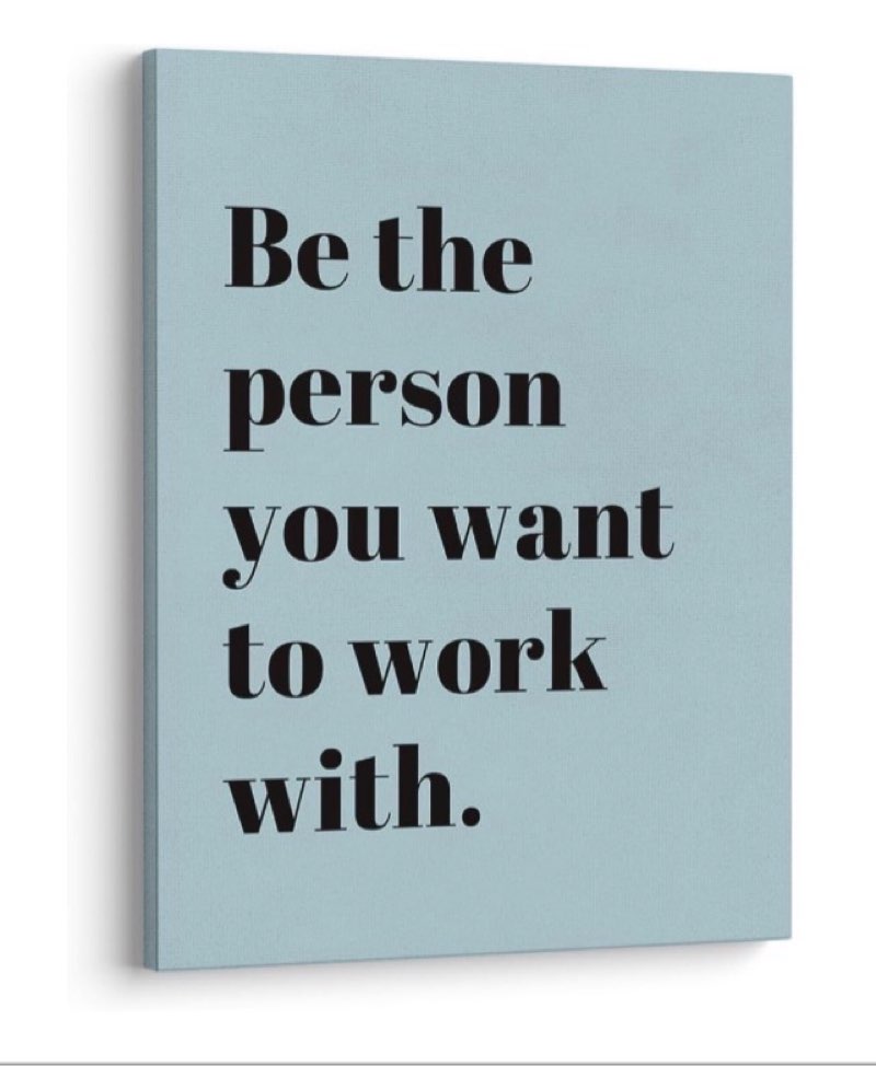 XWELLDAN Be The Person You Want to Work With Inspirational Quote Wall Art Canvas Prints,Team Work 