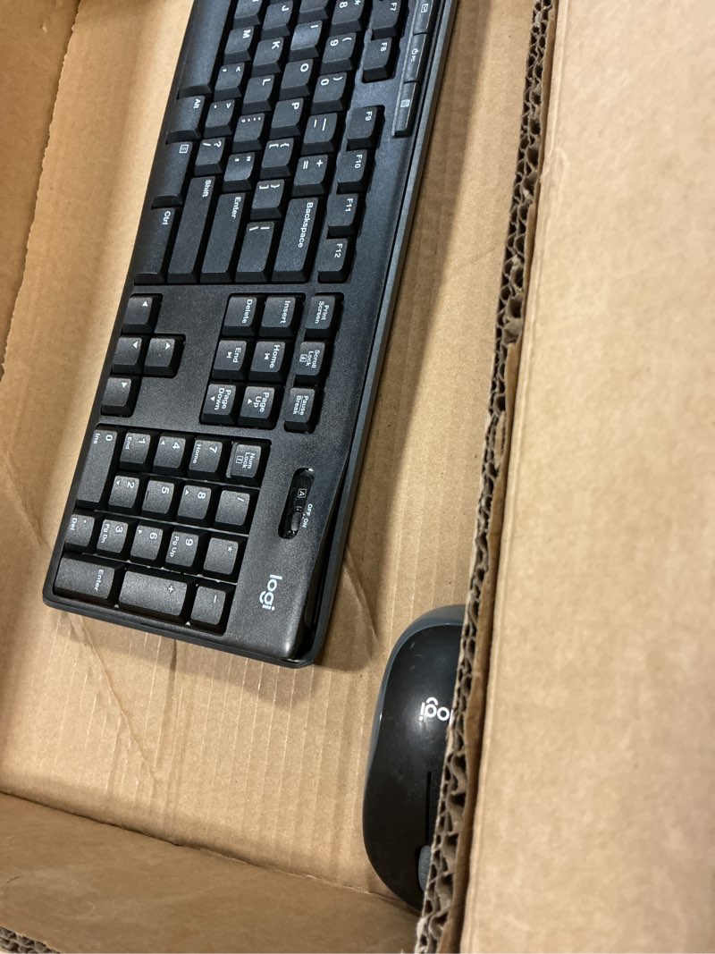 Condition photo showing As Is for logitech mk270 wireless keyboard and mouse combo for windows, 2.4 ghz wireless, compact mouse, 8 multimedia and shortcut keys, 2-year battery life, for pc, laptop - black