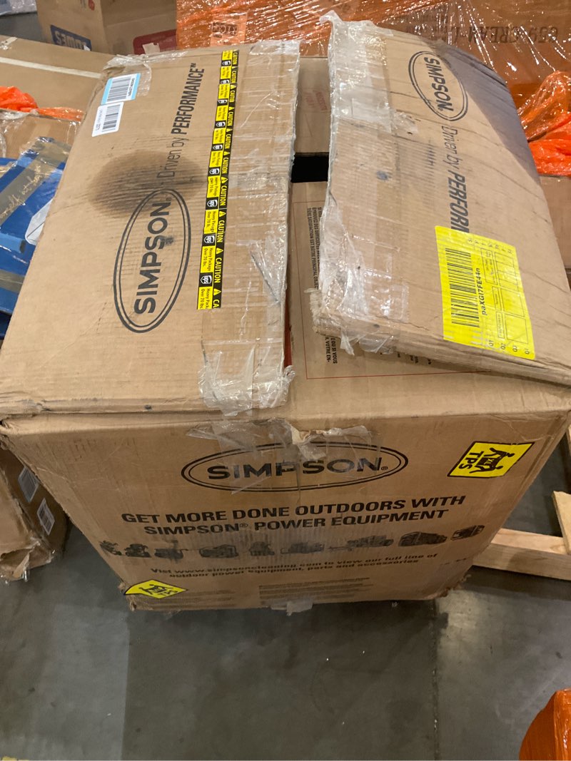 Condition photo showing As Is for Simpson Cleaning PS60869 PowerShot 4000 PSI Gas Pressure Washer, 3.5 GPM AAA Triplex Pump, Honda GX270 Engine, Includes Spray Gun, Wand, 5 QC Nozzle Tips, 3/8-inch x 50-Foot Monster Hose, 49-State