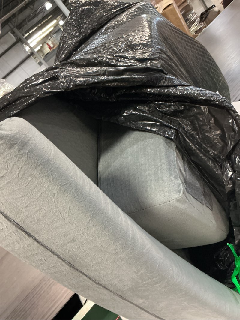 Condition photo showing As Is for enitya back pillow for bed sitting up,reading pillow with armrests & big pockets for adults,upright pillow for resting,watching tv,nursing,recovery,gaming,grey