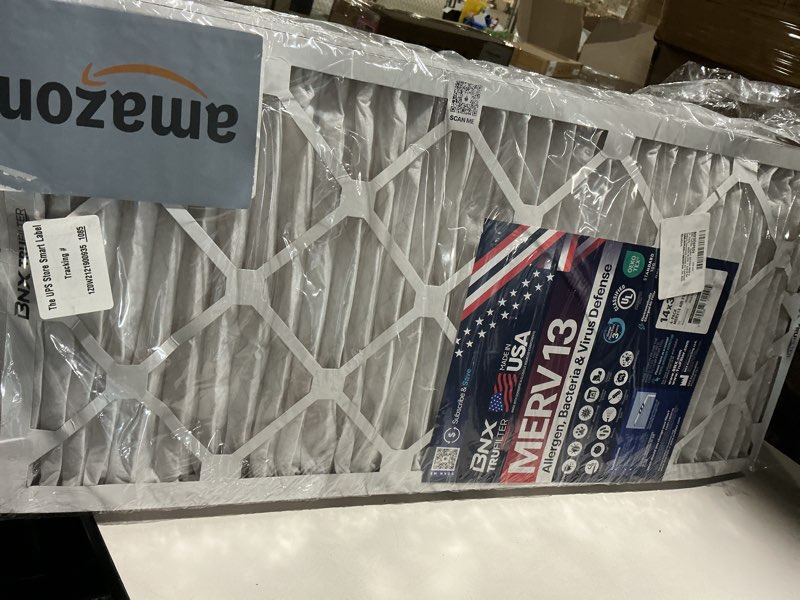 Condition photo showing As Is for bnx trufilter 14x30x1 air filter merv 8 (4-pack) - made in usa – dust & pet defense electrostatic pleated air conditioner hvac ac furnace filters for dust, pet, mold, pollen mpr 600 – 700 & fpr 5 merv 8 14x30x1 4-pack