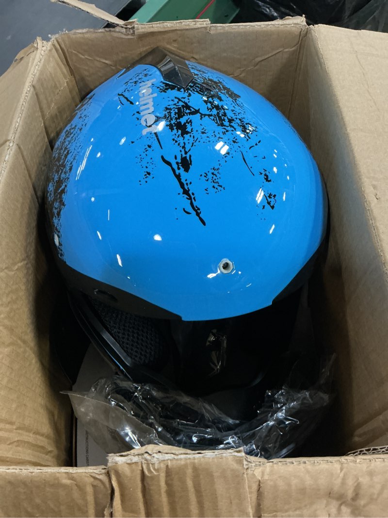 Condition photo showing Good Condition for spark dirt bike helmets kids motorcycle helmet youth atv motocross full face men women off-road mountain bike helmet adult with(gloves goggles mask) dot approved 4pcs set small blue