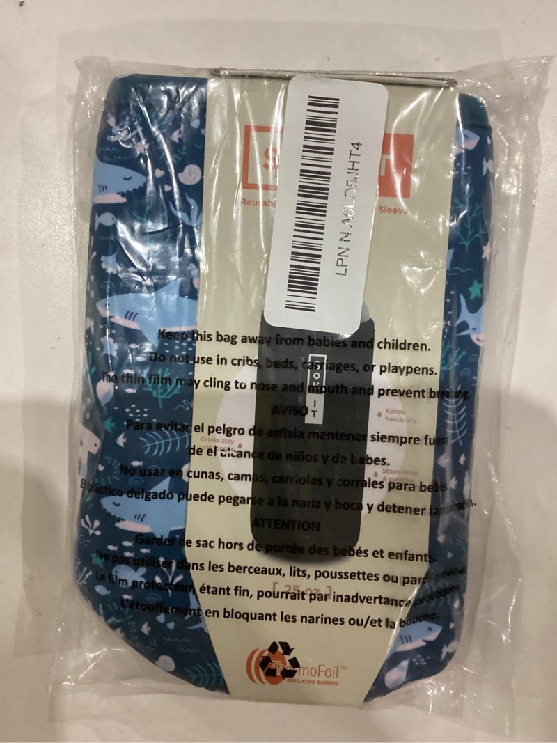 Condition photo showing Good Condition for Sok It CanSok Sleeve for Beer & Soda Insulated Neoprene Cover (Happy Sharks, 25oz Can Sleeve) Happy Sharks 25oz Can Sleeve