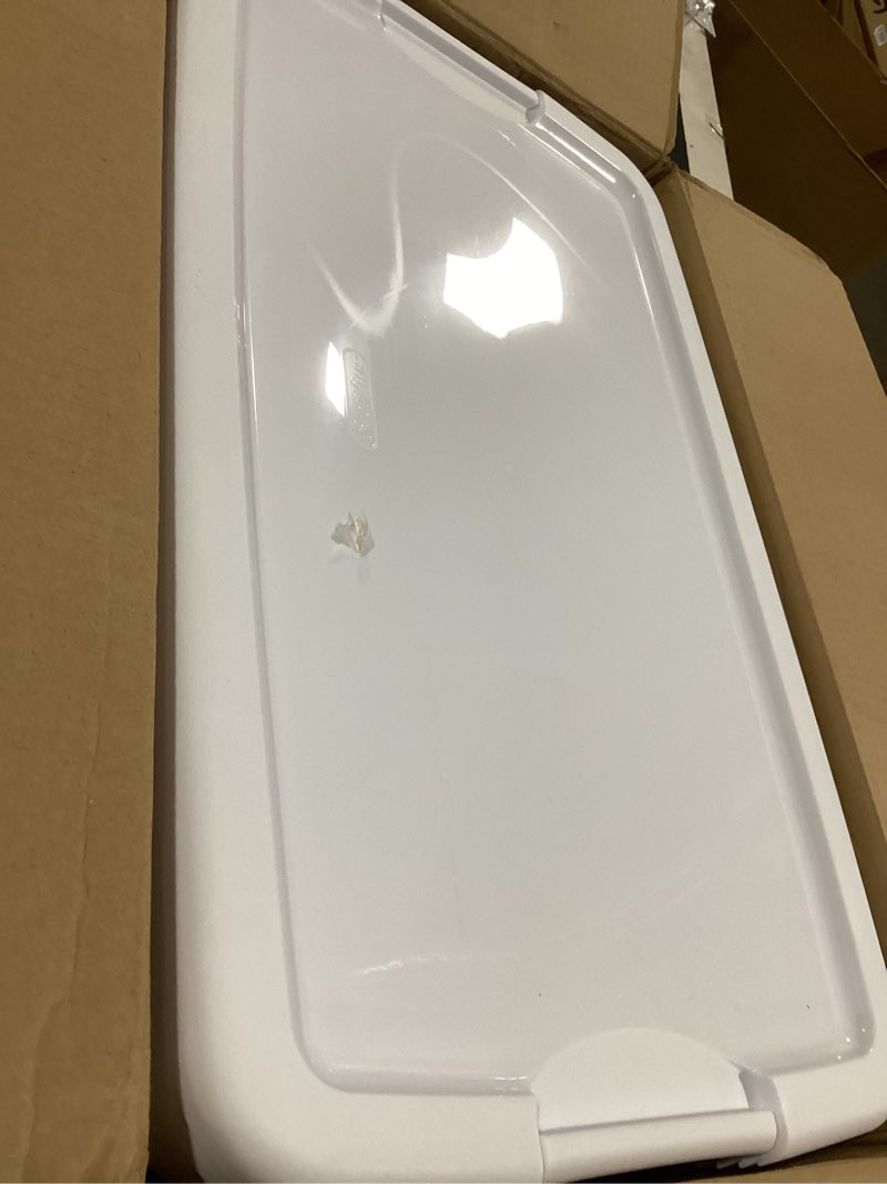 Condition photo showing Good Condition for Sterilite 4 Pack Ultra Latching Box, Storage Bins with Lids, Clear Plastic, 70 Quart - Heavy-Duty Organizing Containers for Closet, Bathroom, and Office 70 Quart 4-Pack