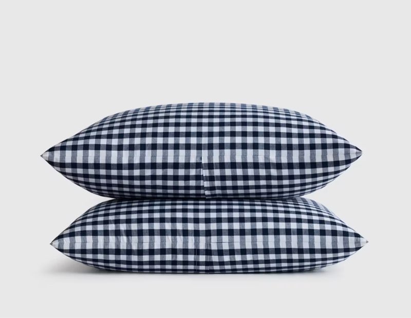 Organic Crisp Percale Gingham Sham Set