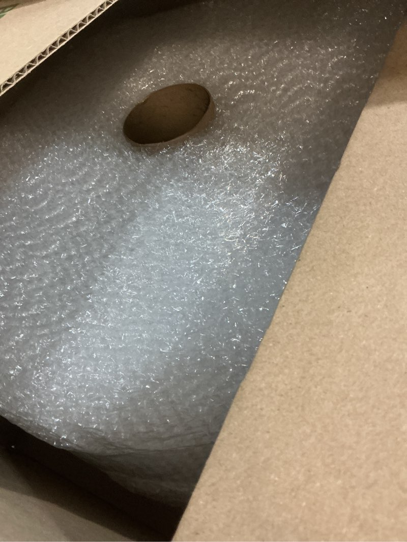 Condition photo showing Good Condition for amazon basics bubble wrap for moving, packing, shipping and storage, perforated protective cushioning for fragile items, 12-inch x 175-ft long roll, small 3/16", clear