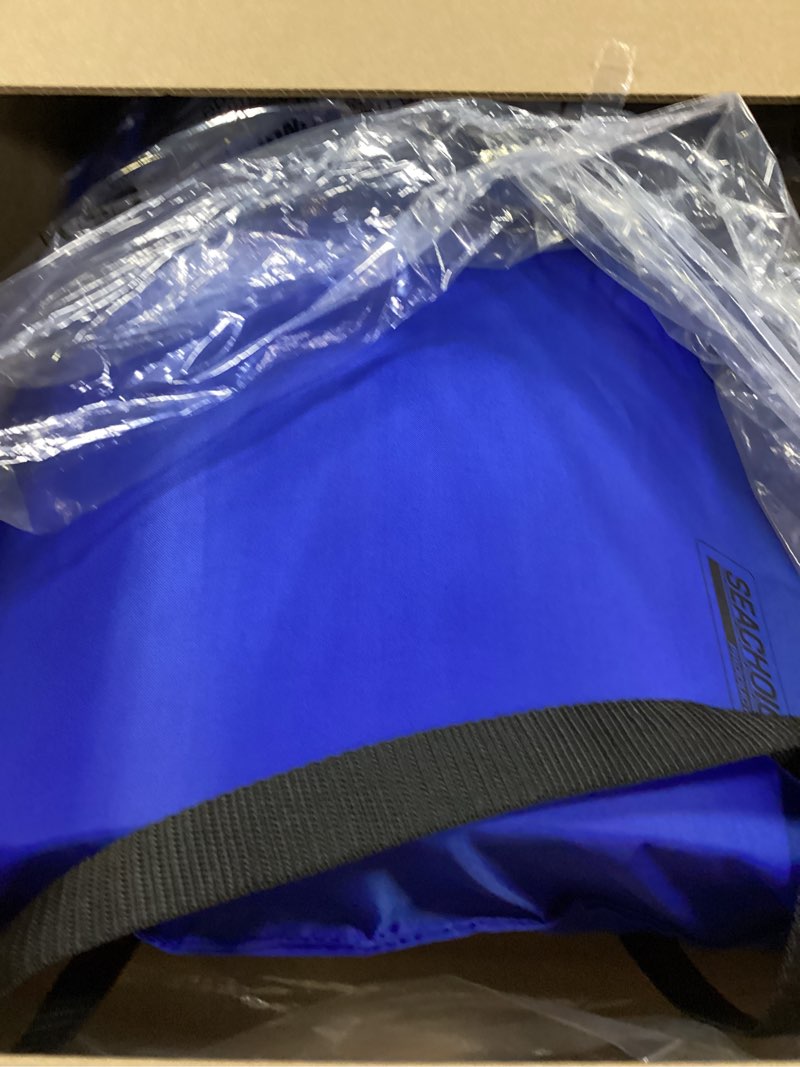 Condition photo showing Good Condition for Seachoice Emergency Marine Foam Flotation Cushion, Square, 15 in. X 15 in, Blue Blue Cushion