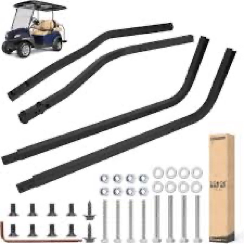 10L0L Golf Cart Front Roof Strut Brackets for Club Car Precedent with Steel Screw Bushings Repair Ki