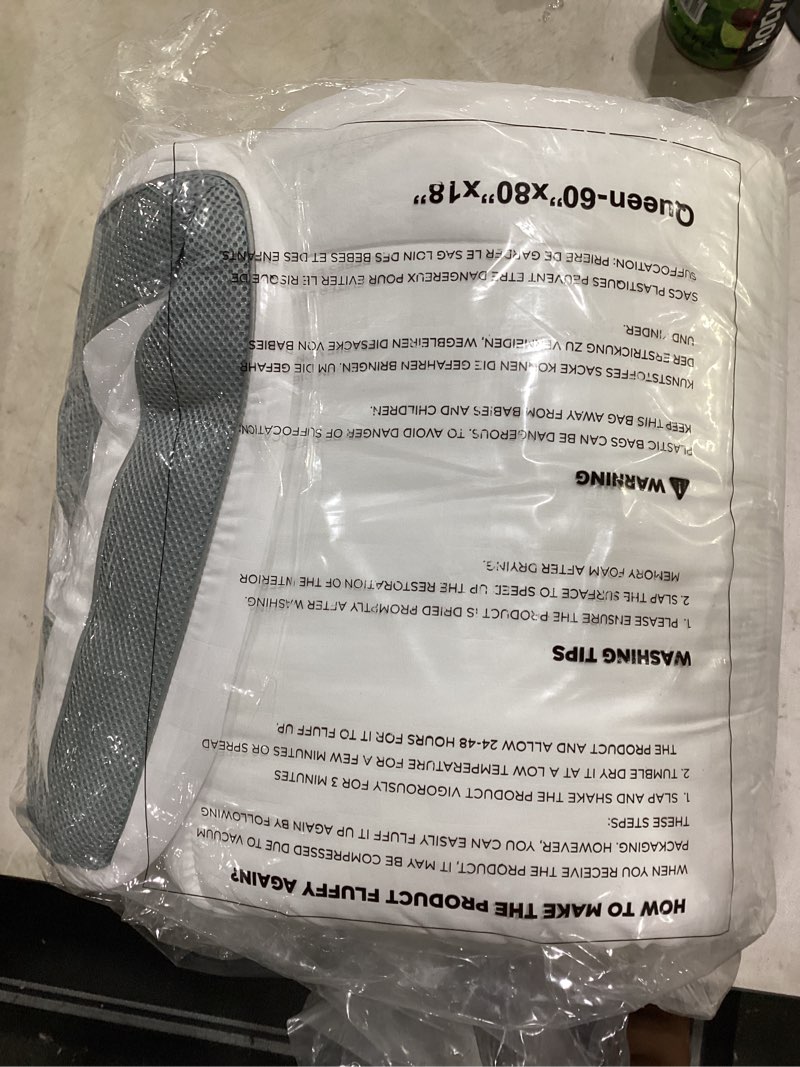 Condition photo showing Good Condition for premium memory foam mattress topper king for ultra comfort, 2 inch plush pillow top king mattress topper with breathable air mesh sides, soft mattress pad cover with deep pocket fits 6-21" mattress