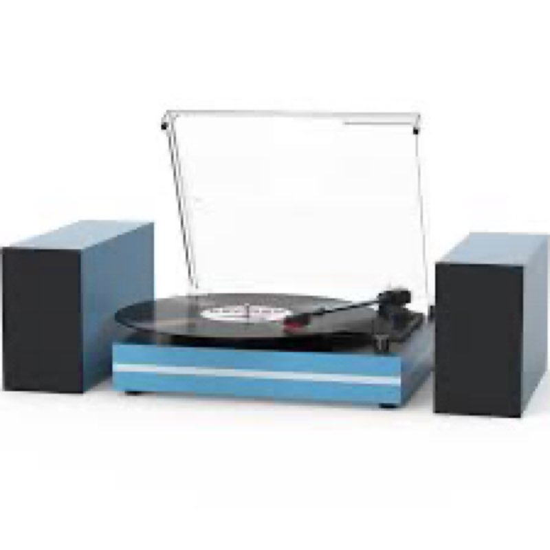 Vinyl Record Player with Two External Speakers Belt-Drive Turntables for Vinyls Records Dual Stereo 
