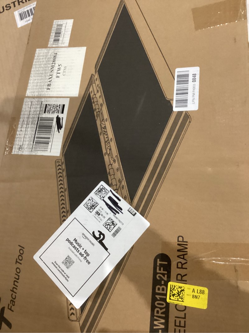 Condition photo showing New/Like New for FACHNUO 2 Feet Portable Wheelchair Ramp, Non-Skid Aluminum Handicap Ramps with Handle, Folding Threshold Wheel Chair Ramp for Home Steps, Stairs, Entry, Threshold, Doorways, Scooter, 800LBS Capacity Aluminum 2FT(Using height 2-6'')