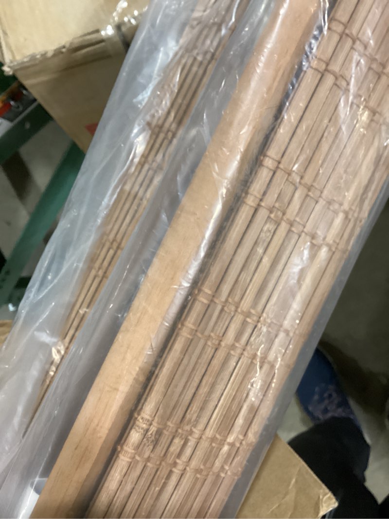 Condition photo showing Good Condition for LazBlinds Cordless Bamboo Roman Shades, Light Filtering Window Treatment, Roll Up Bamboo Blinds for Windows, 35'' W x 60'' H Light Filtering - Ceylon Light Russet 35'' W x 60'' H