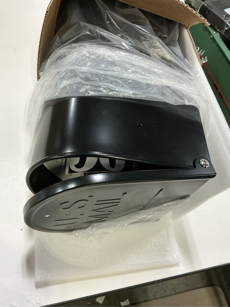 Condition photo showing Good Condition for Metal Post Mount Mailboxes for Outside,Galvanized Steel,Waterproof,Medium Capacity,Red Flag Indicated,Modern Style,Mail Boxes for House Outside/Residential,Black,18.8 x 9 x 6.7 inches