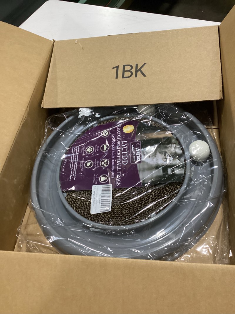 Condition photo showing Good Condition for Interactive Cat Ball Track Toy for Indoor Cats, Cat Scratching Board & Exercise Set for Bored Indoor Adult and Kitten Mental & Physical Stimulation, with Spare Ball to Prevent Loss (Grey)