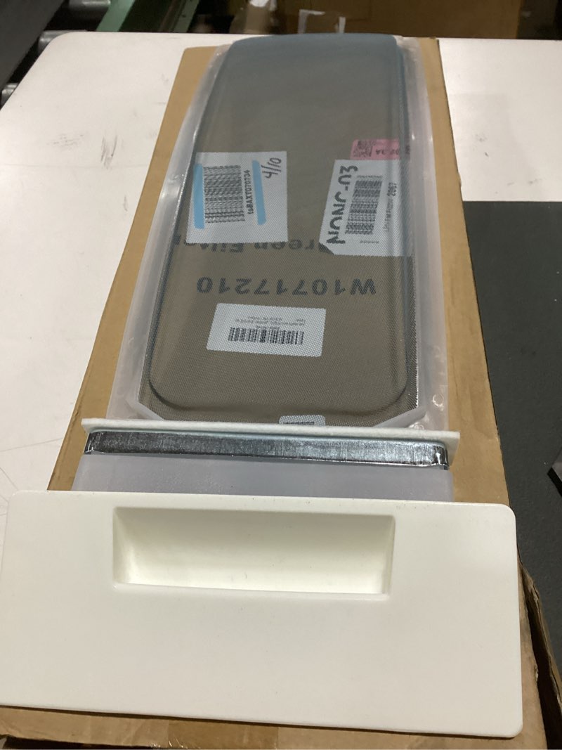 Condition photo showing New/Like New for ami parts w10717210 w11522758 dryer lint filter case screen replacement parts fit for whirl-pool, ken-more - repalce 348846, 348851, 689465, 8557857, 8557882, 8558463, 8559787, 8565972, etc