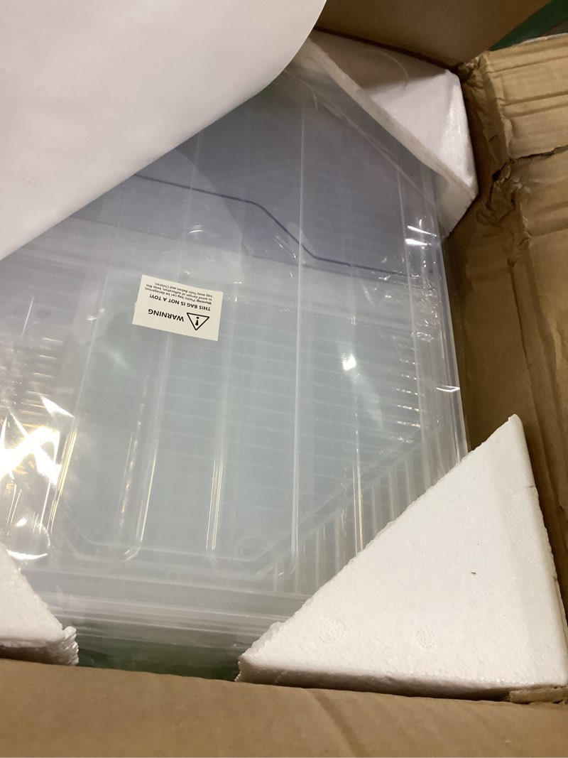 Condition photo showing New/Like New for xx-large shoe sneaker storage boxes for size 14, stackable & thicken clear plastic shoe organizers 12 packs for entryway closet under bed, shoe storage cabinets container display case w/ magnetic door 12 packs clear