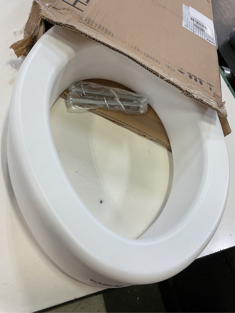 Condition photo showing Good Condition for carex toilet seat riser  elongated raised toilet seat adds 3.5 inches to toilet height  for assistance bending or sitting  300 pound weight capacity toilet riser