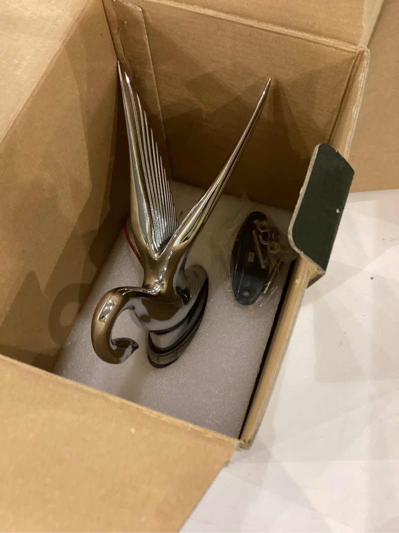 Condition photo showing item condition for GG Grand General 47996 Chrome Classic Swan Hood Ornament with White/Clear 6 LED Glow Base