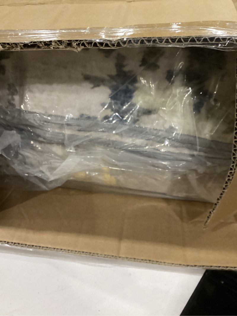 Condition photo showing New/Like New for vivorug Washable Rug, Ultra Soft Area Rug 8x10, Non Slip Abstract Rug Carpet, Stain Resistant Rugs for Living Room Bedroom, Modern Fluffy Rug (Grey/Mustard, 8'x10') Grey/Gold/Navy 8' x 10' (Rectangular)