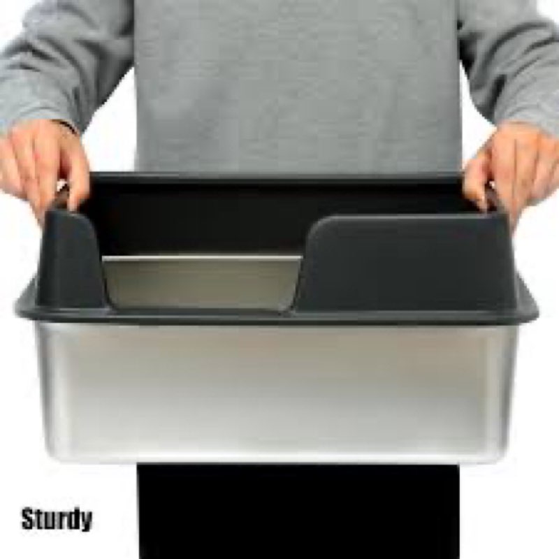 kichwit stainless steel cat litter box with high sides easy to clean, smooth surface, rust resistant