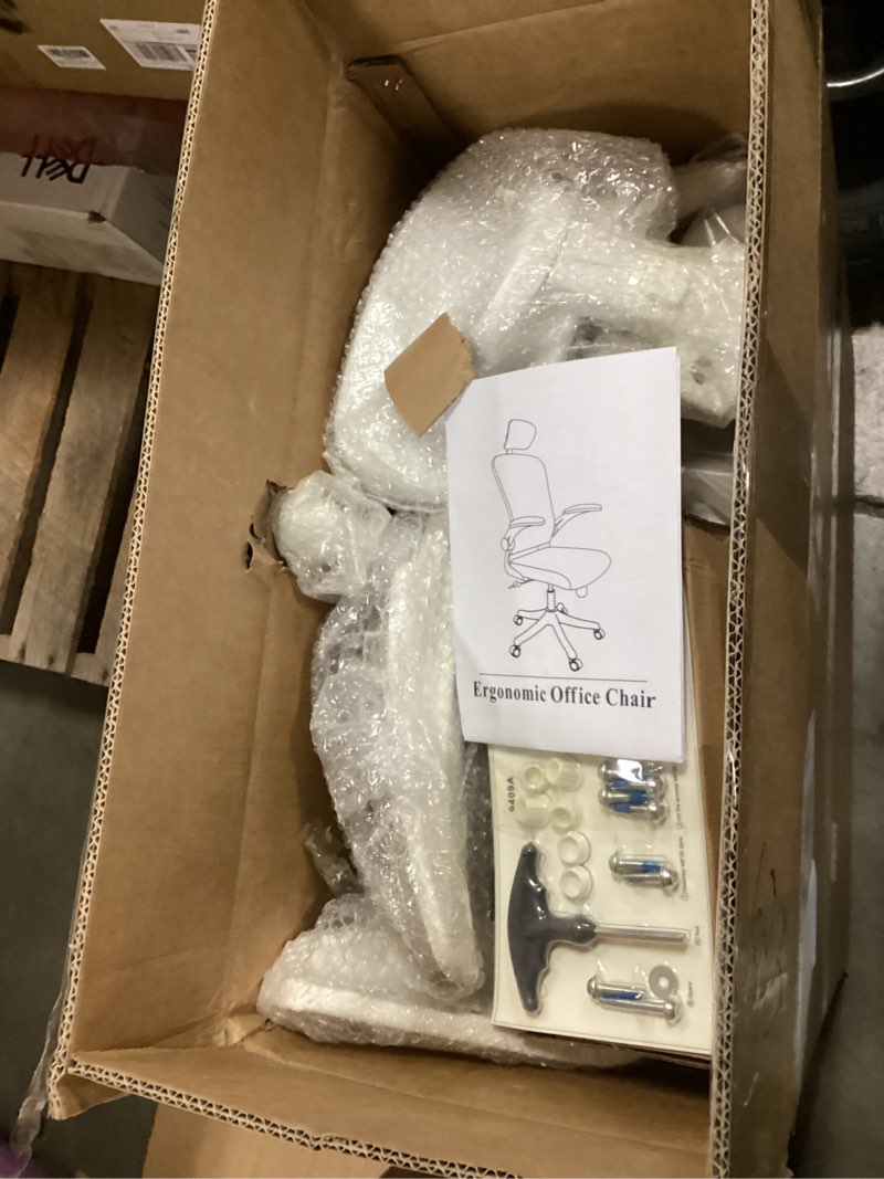 Condition photo showing New/Like New for Monhey Office Chair Ergonomic Desk Chair with Lumbar Support&Headrest&Flip-up Arms Height Adjustable Rocking Swivel High Back Computer Chair Warm Taupe Mesh Study Chair (02White+Khaki)