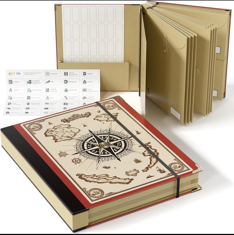 ABC life Important Document Organizer, Customized Expanding File Folder with for Important Papers, Letters, Birth Certificates, Emergency Binder, Photos, Passports, Treasure