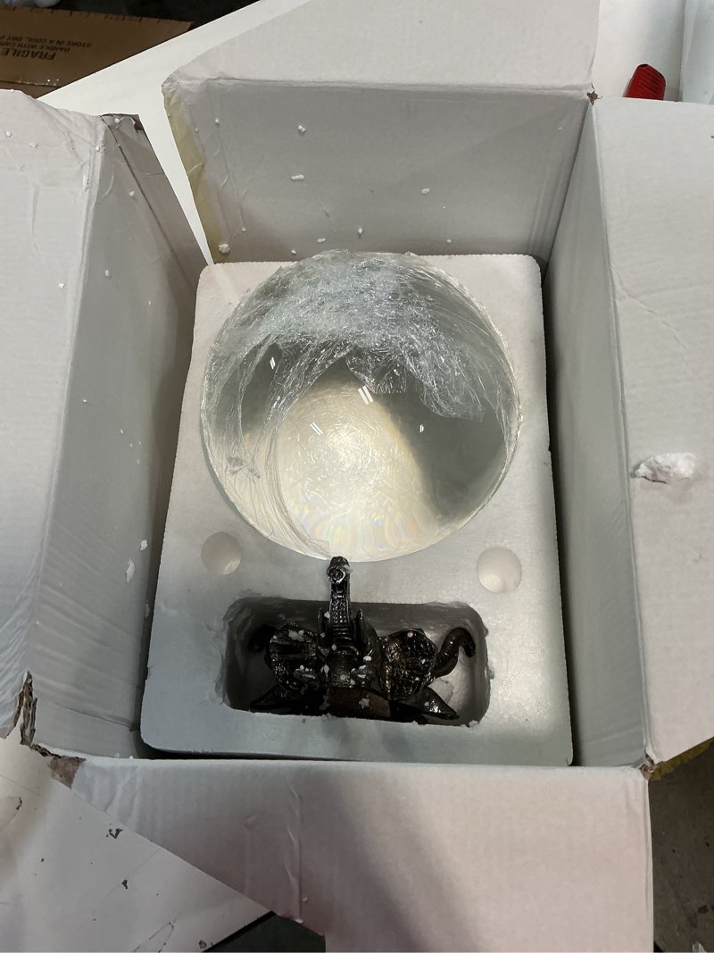 Condition photo showing New/Like New for amlong crystal 8 inch (200mm) clear crystal ball with elephant stand