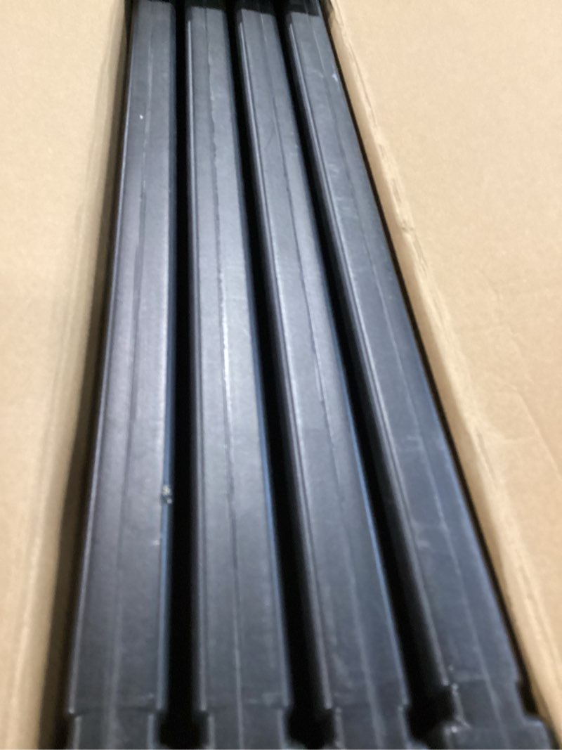 Condition photo showing Good Condition for kinying air conditioner fence privacy screen,4 panels pool equipment trash can enclosure screen for outdoor,resin fence panels kit,45" (h) x 22" (w) per panel, black 4 panel 45"h-black
