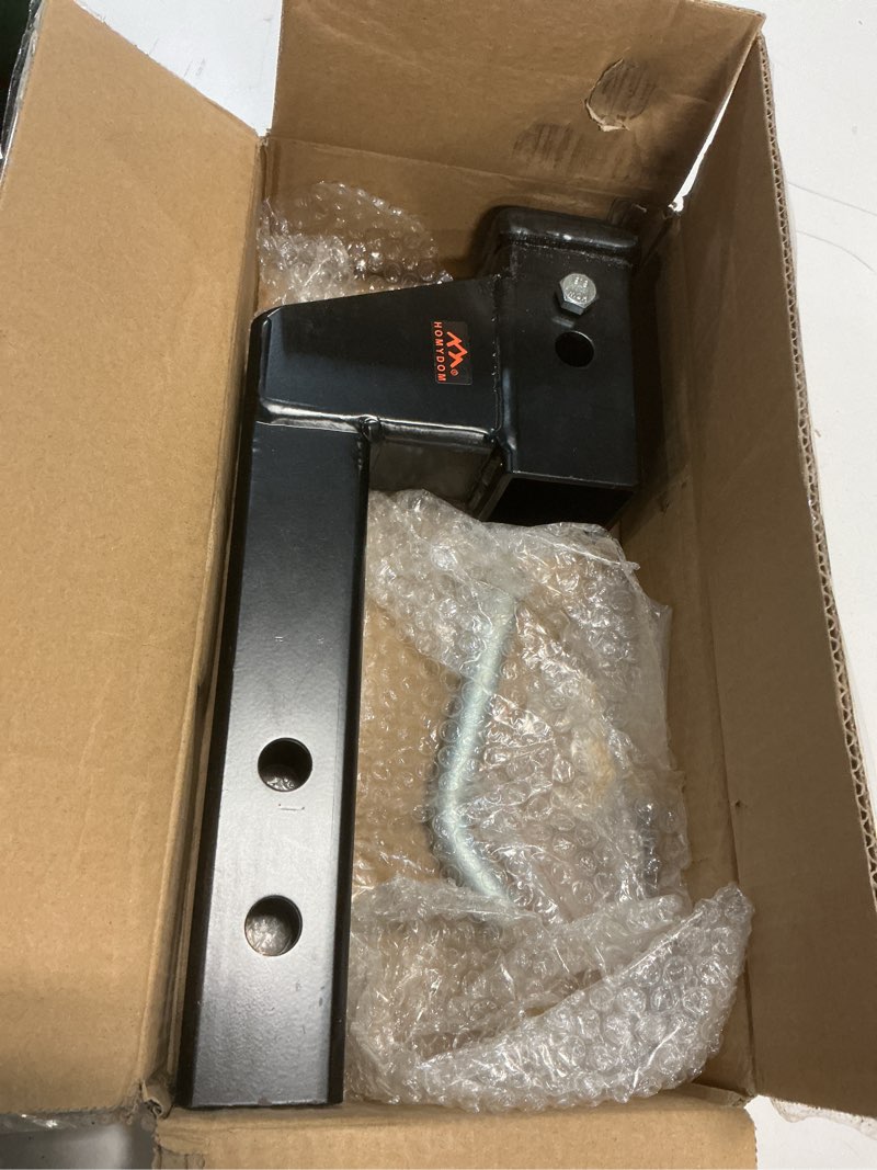 Condition photo showing As Is for 4.25" rise & drop hitch 2 inch receiver,trailer hitch extender/towing hitch receiver for trailers,with7 & 9" trailer extender adjustable tow hitch made of 2" solid sturdy metal with anti-rattle bolts
