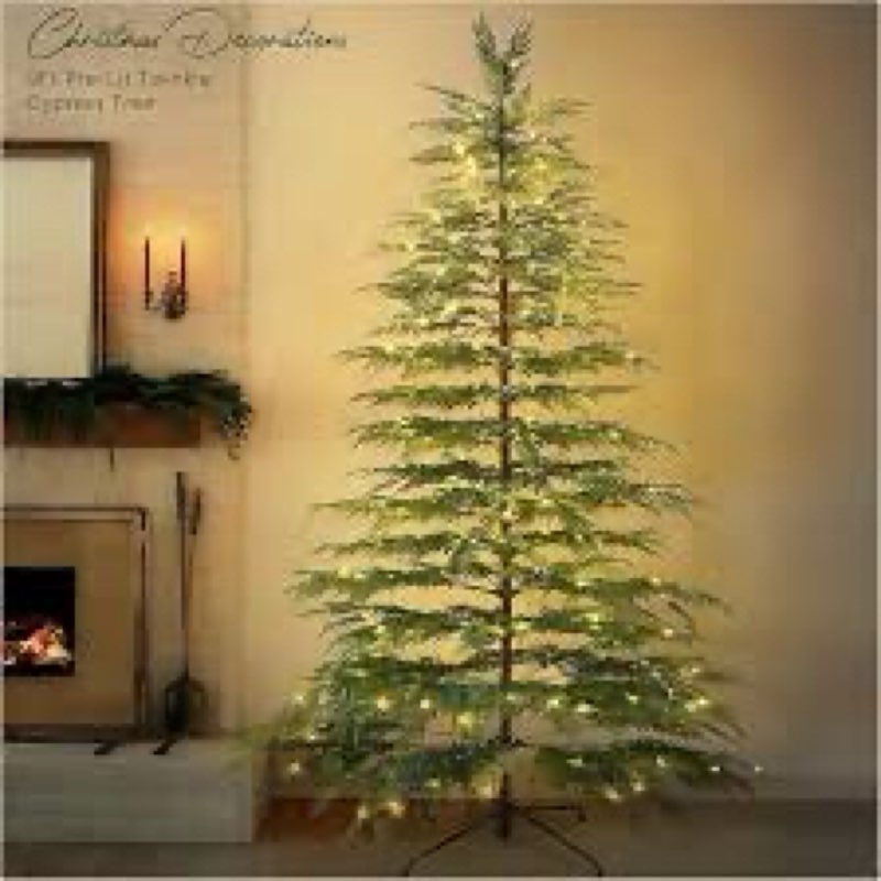 Christmas Tree - Christmas Decorations - 9 Ft Pre-Lit Twinkle Artificial Christmas Cypress Tree with