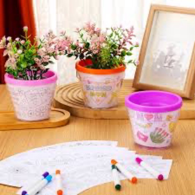 Nitial 24 Set Christmas Gifts for Mom Flower Pot Spring DIY Flower Pots Paint Your Own Mother Day Cr