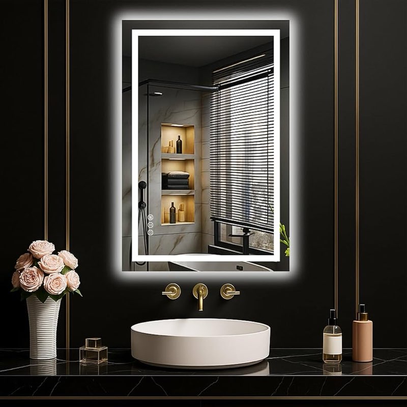 LOAAO 20"x30" LED Mirror for Bathroom, Lighted Bathroom Mirror with Lights, Anti-Fog, Dimmable, Memo