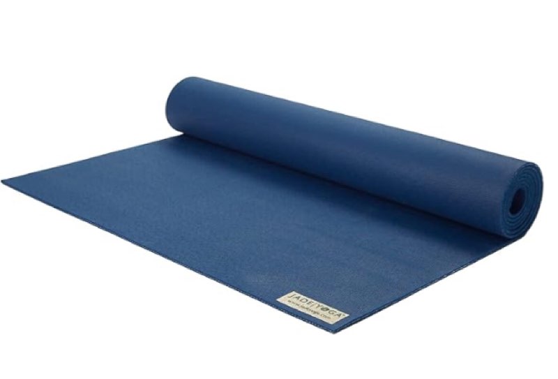 JadeYoga Harmony Yoga Mat, Natural Rubber Home Exercise Mat, Durable & Thick Gym Fitness Mat, Workout Mat For Home, Gym Mat/Stretching Mat, Non-Slip Yoga Mat for Women, Mens Yoga Mat, 68" Slate Blue