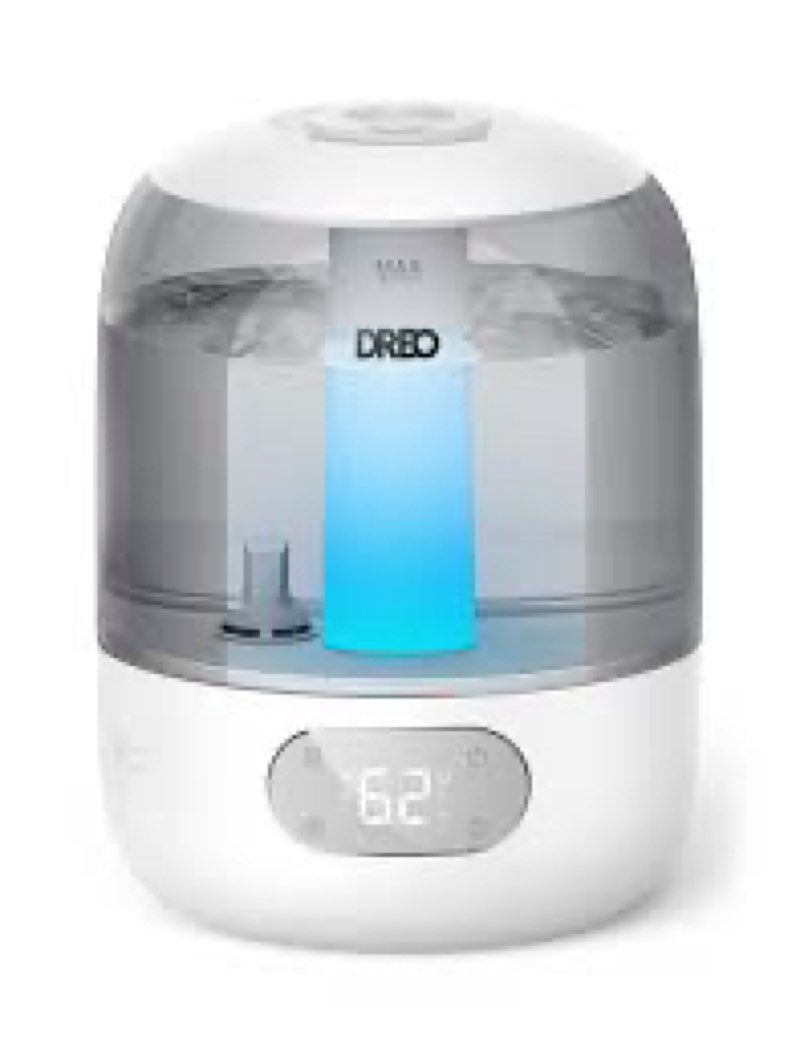 dreo cool mist humidifiers for baby, 3l top fill, 26db quite, ambient indicator light for nursery, less refill, indoor