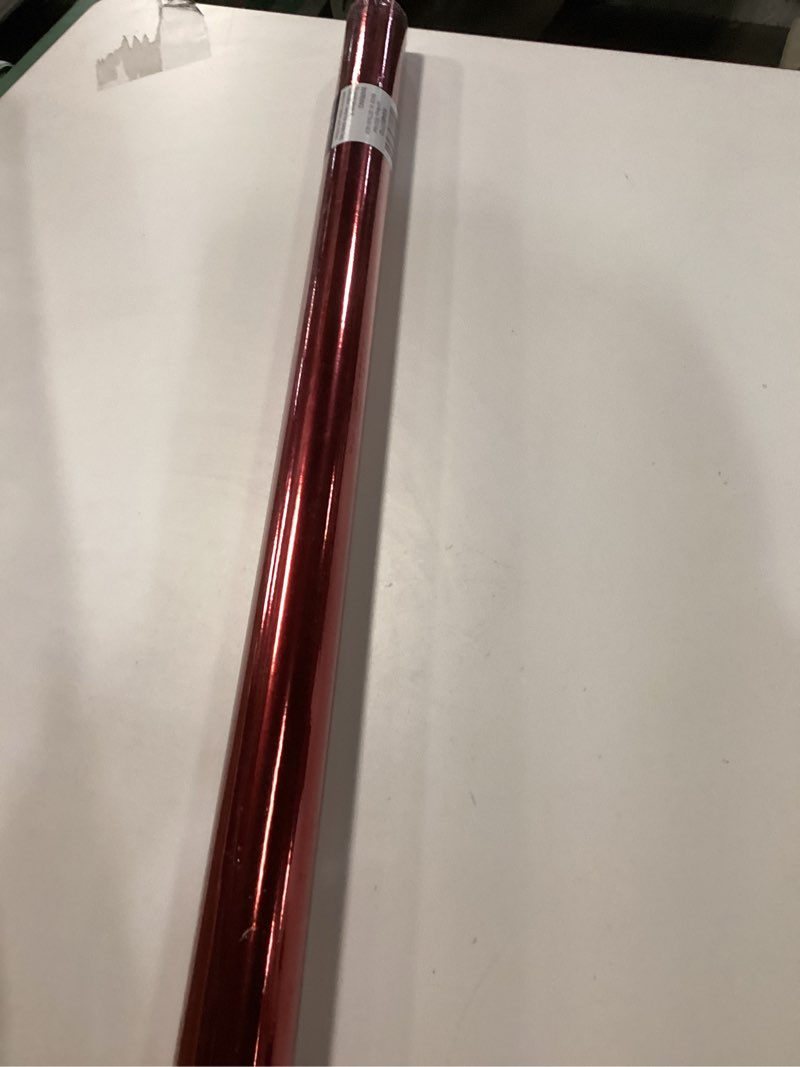 Condition photo showing Good Condition for LaRibbons Red Metallic Wrapping Paper, 17 Inch X 40 Feet (56.6 sq.ft) Solid Color Paper Roll, Gift Wrapping Paper Rolls for Wedding, Birthday, Christmas, Baby Shower Red 1 roll (Pack of 1)