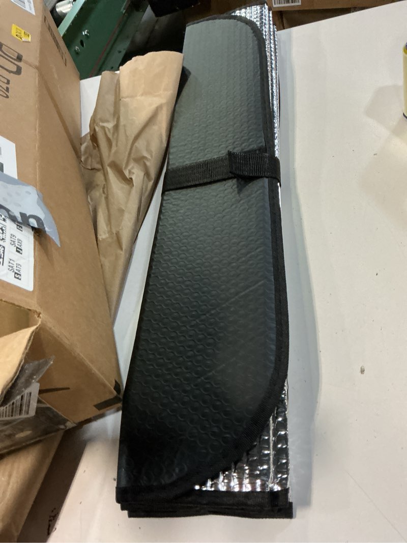 Condition photo showing Good Condition for Windshield Sunshade - Foldable Reflective Sun Visor for Car - Protects Vehicle from Sun Heat and UV Rays, Keeps Interior Cool - Best Blocks Visor Protector (Black)