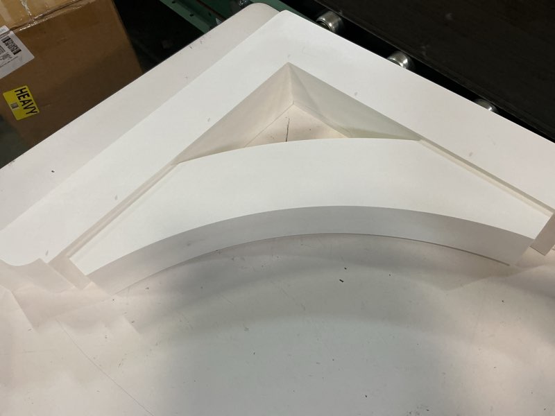 Condition photo showing As Is for ekena millwork bktp03x20x20thr01 standard thorton architectural grade with traditional ends pvc brackets, 3"w x 20"d x 20"h 3-in. w x 20-in. d x 20-in. h