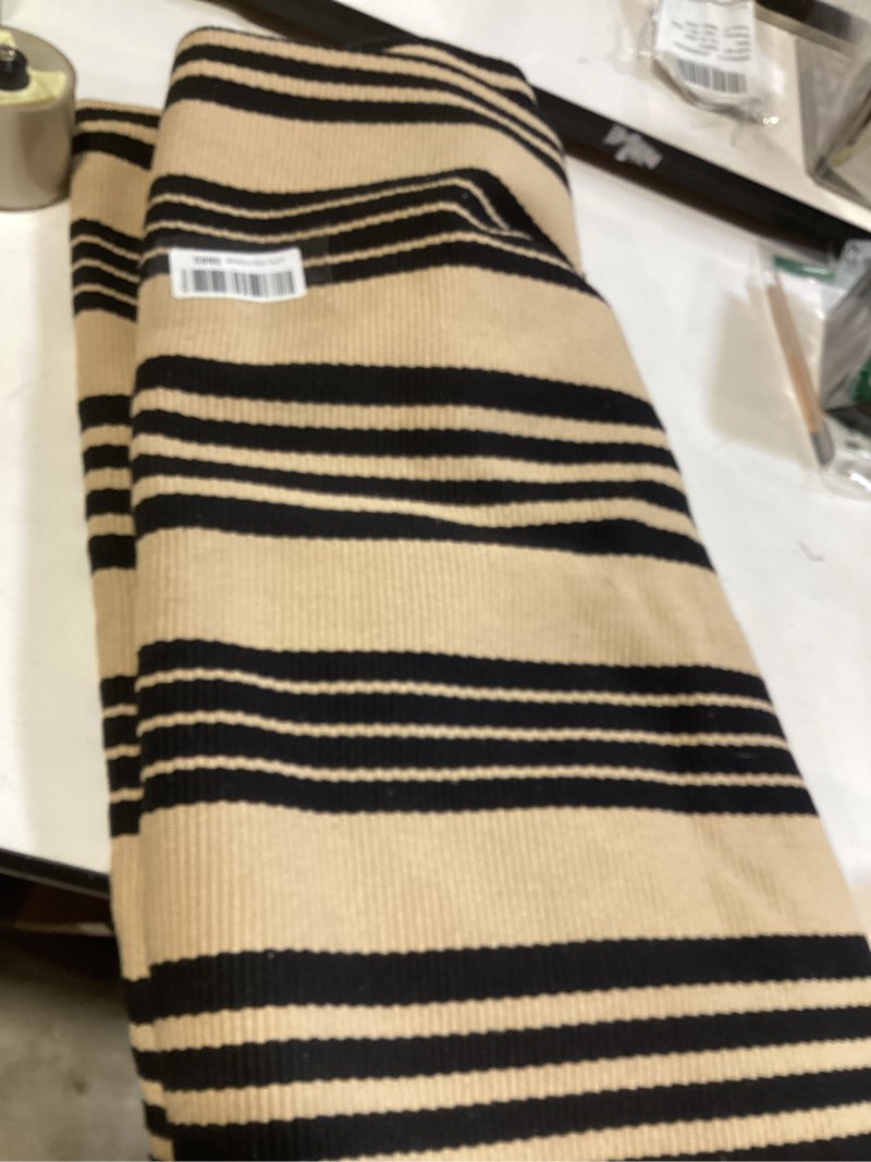 Condition photo showing Good Condition for kozyfly striped outdoor rug 5x7 ft area rug brown and black washable indoor outdoor rug cotton outdoor patio rugs farmhouse rugs for living room carpet for patio dining room bedroom 5' x 7' (rectangular) brown and black