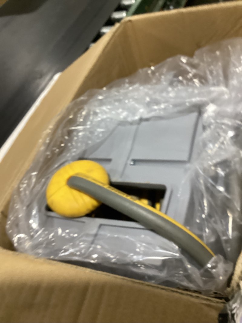 Condition photo showing As Is for glahoden enclosed retractable air hose reel, 3/8 in x 80 ft hybrid hose air compressor hose reel with 6 ft lead in max 300 psi patented design for any length lock 180°swivel bracket quick coupler 3/8 inch 80 ft