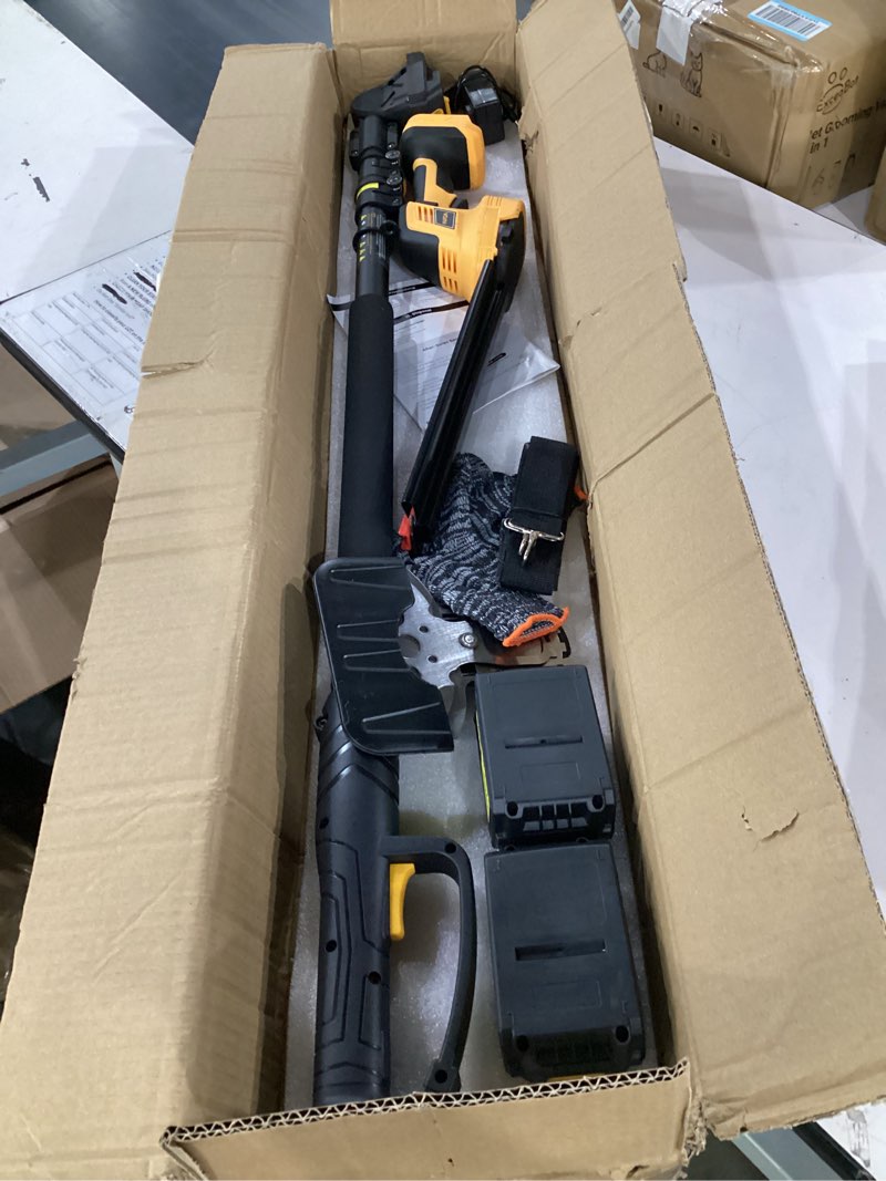 Condition photo showing Good Condition for 4-in-1 pole hedge trimmer cordless - electric hedge trimmer & grass shear with 2x3.0ah batteries,180° adjustable angle, 16 ft reach, lightweight, hedge trimmers cordless with battery, for garden/yard pole hedge trimmer with two battery
