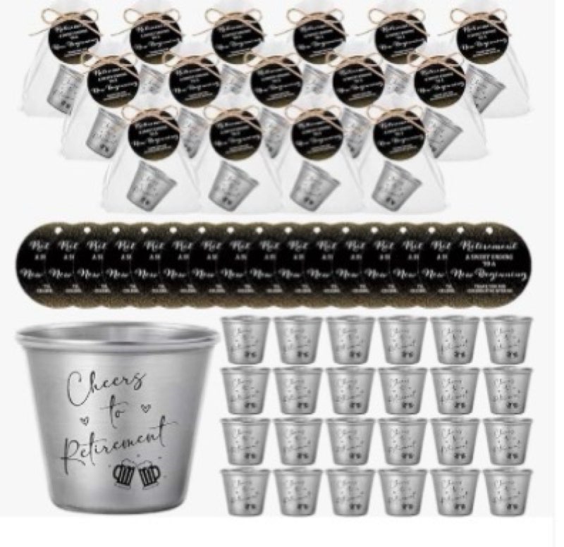 Havawish 25 Sets Retirement Party Favors for Guests 1.5 oz Cheers to Retirement Shot Glasses Stainle