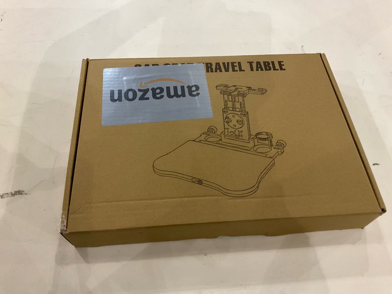 Car Back Seat Tray Table - Stable Foldable Auto Backseat Food Trays Desk for Rear Passenger Road Trip Eating & Work, Multifunctional Adjustable Travel Tray with Phone Drink Holder for Laptop iPad Black