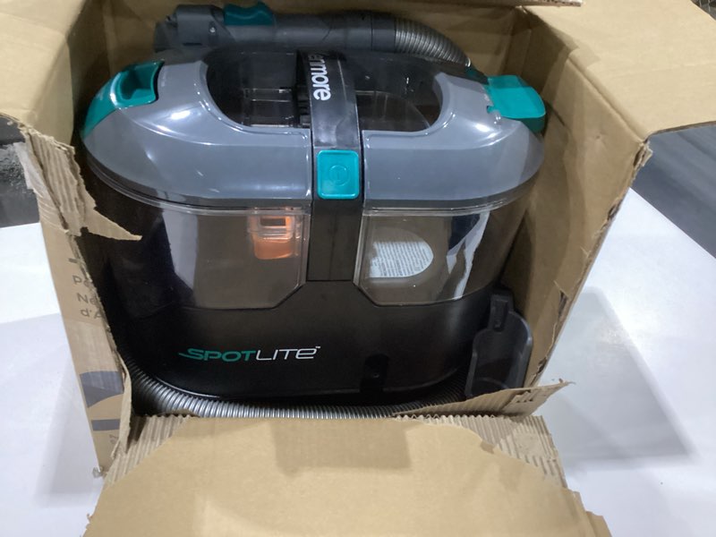 Condition photo showing As Is for kenmore kw2001 spotlite portable carpet spot cleaner & pet stain remover, 17kpa powerful suction with versatile tools for upholstery, couches, car and auto detailer, gray, not tested