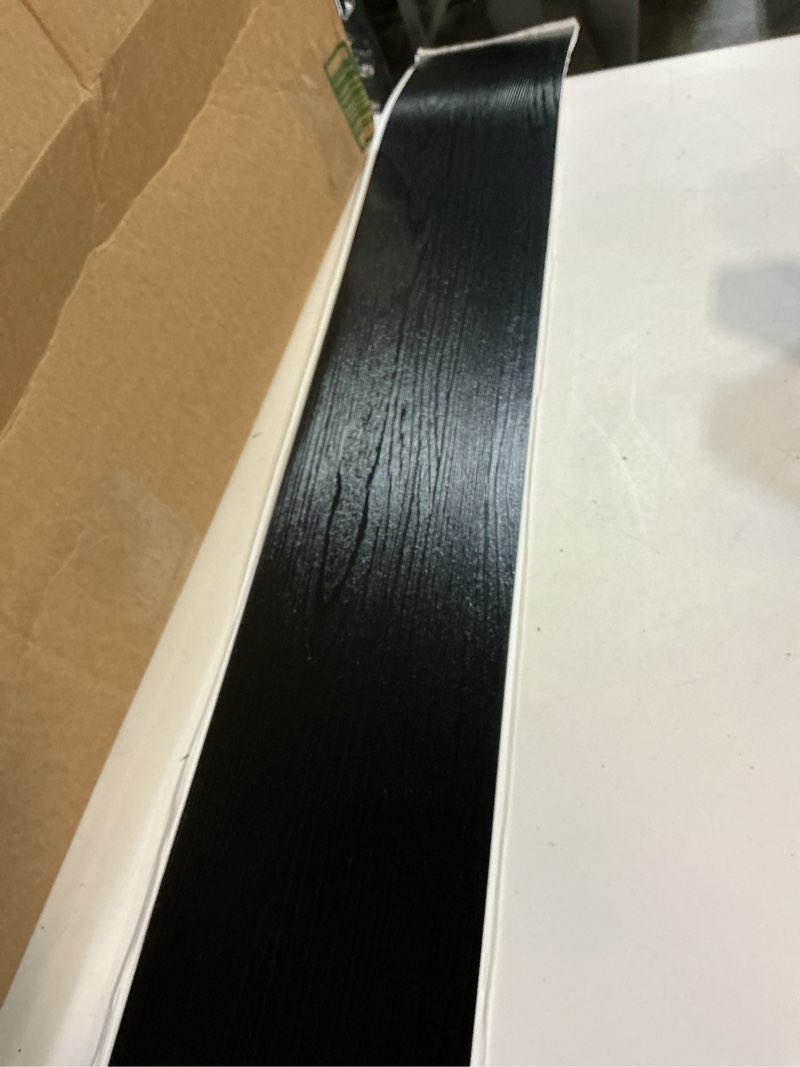 Condition photo showing Good Condition for peel and stick floor tile, luxury vinyl plank flooring 33-pack 54 sq.ft, real wood look self-adhesive vinyl floor tiles, easy diy for kitchen, bedroom and living room, black 36 x 6 x 0.1 inches black 36