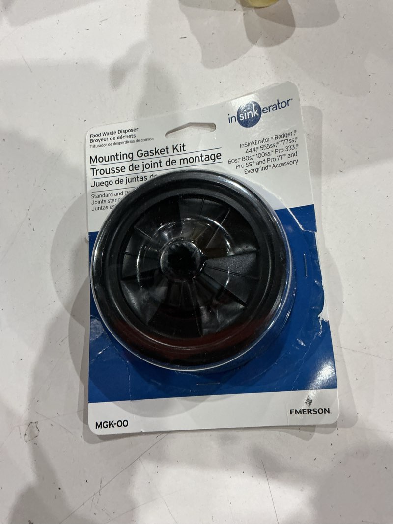 Condition photo showing As Is for mounting gasket kit for insinkerator badger & evolution septic assist garbage disposal (2-pack)