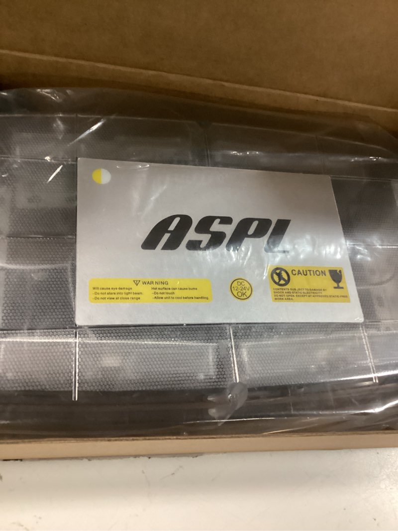 Condition photo showing New/Like New for aspl [upgraded 5] 48led roof top strobe lights, high visibility emergency safety warning led mini strobe light bar with magnetic base for 12-24v snow plow, trucks, construction vehicles (amber/white)