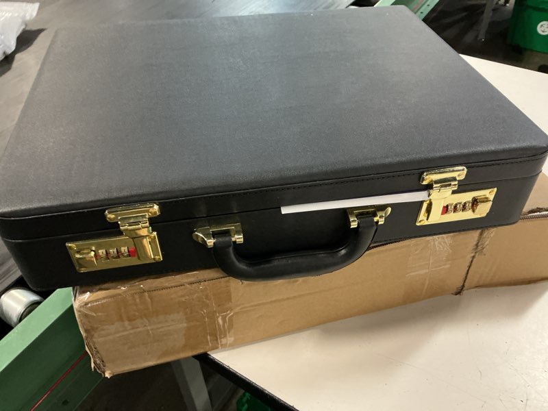 Condition photo showing Good Condition for briefcases for men, 16 inch laptop briefcase, black | anti-theft dual lock design, waterproof faux leather, multi-file organizer,business bag for office, work and travel