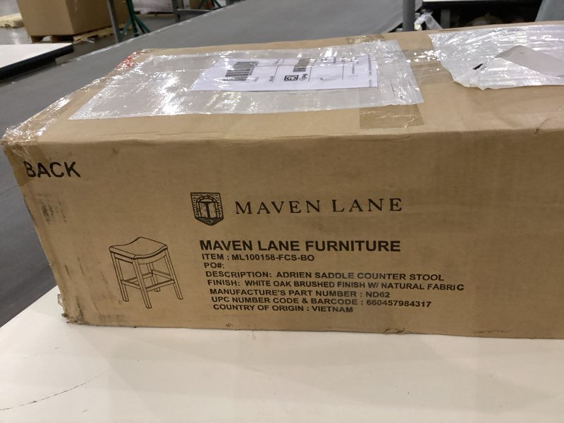 maven lane adrien backless saddle kitchen stool with fabric upholstery