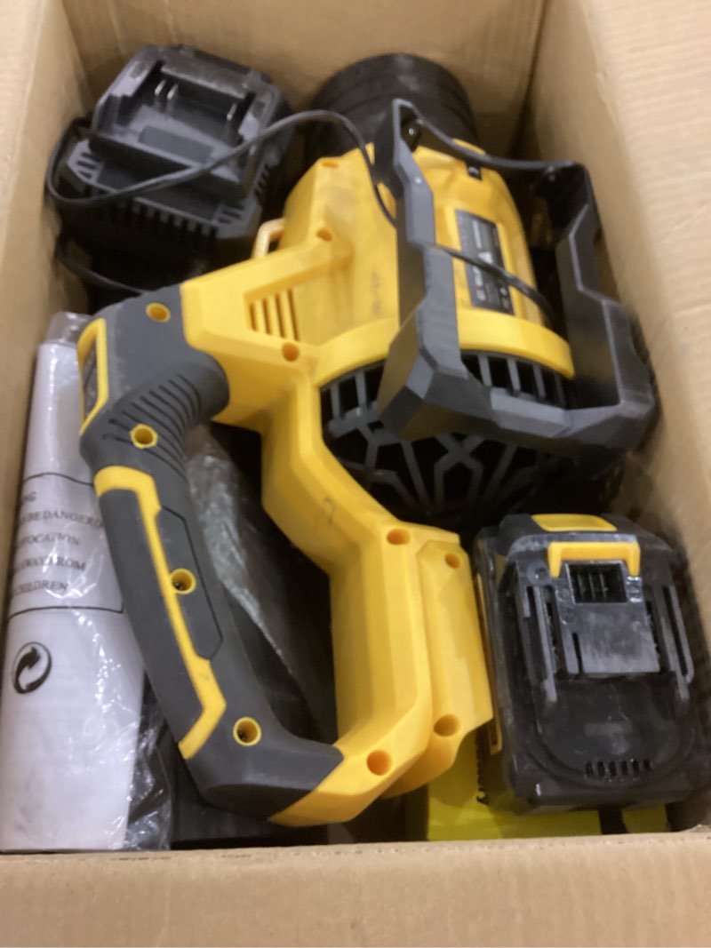 GEVEELIFE Leaf Blower Cordless, 650CFM & 3 Speed Levels, Electric Cordless Leaf Blower with 2 * 5.0A